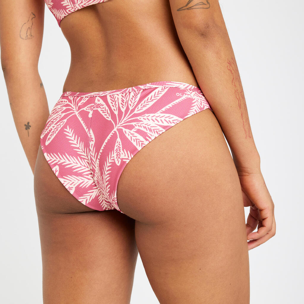 Women's textured tanga swimsuit bottoms - Lulu palmer pink